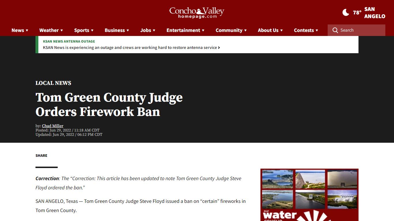 Tom Green County Judge Orders Firework Ban - ConchoValleyHomepage.com